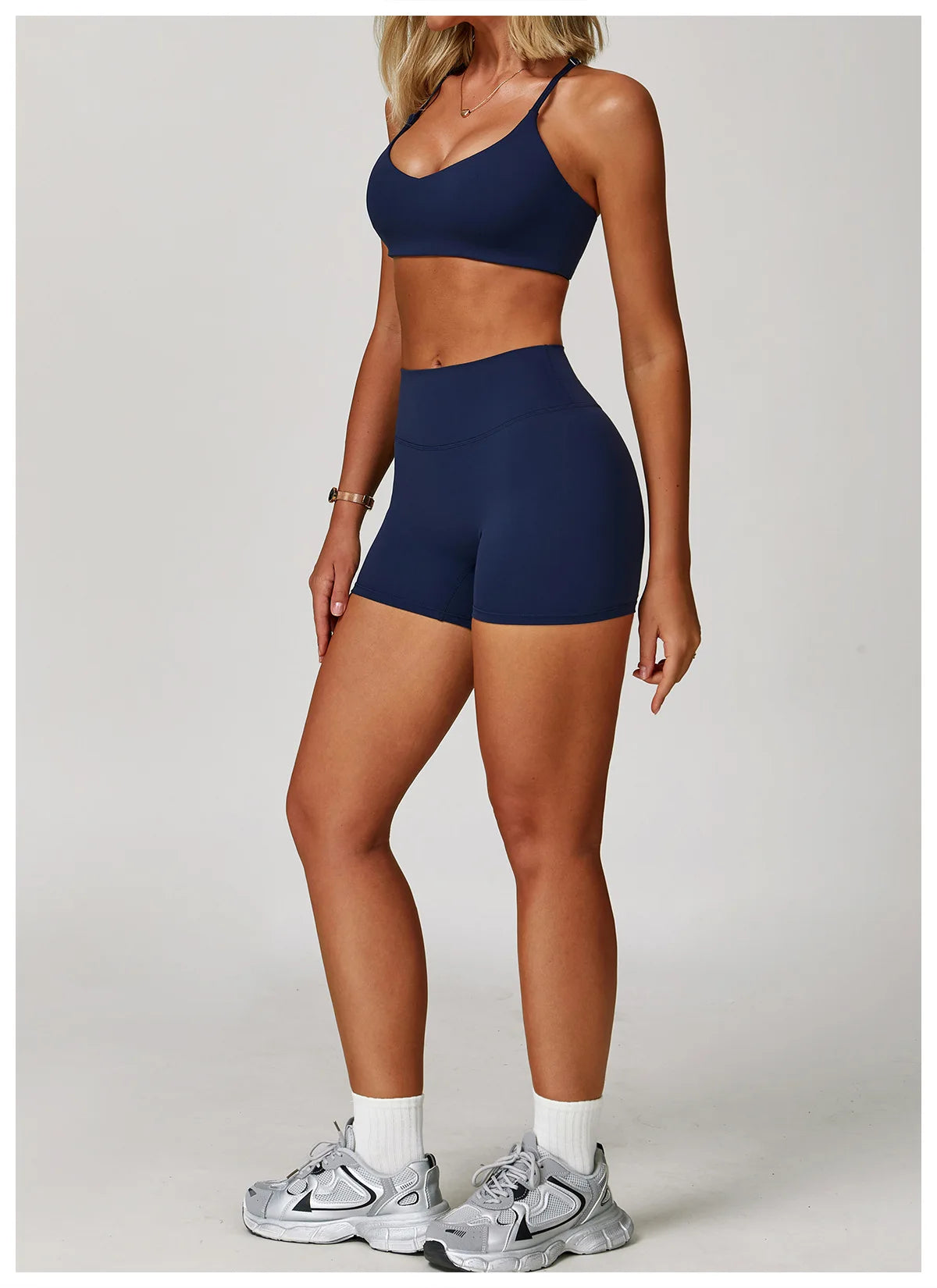 2/3PCS Yoga Suit Sports Set Gym Set Women Tracksuit Running (Blue)