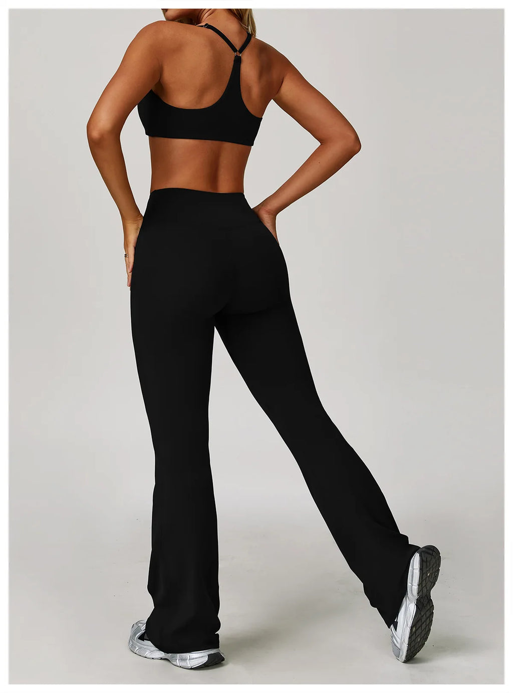 2/3PCS Yoga Suit Sports Set Gym Set Women Tracksuit Running (black)