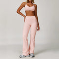 2/3PCS Yoga Suit Sports Set Gym Set Women Tracksuit Running (Peach)