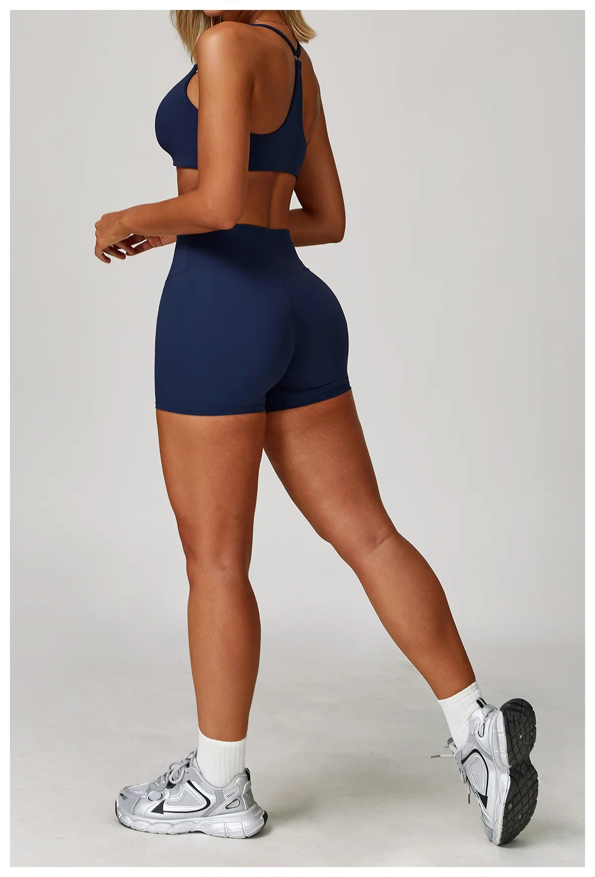 2/3PCS Yoga Suit Sports Set Gym Set Women Tracksuit Running (Blue)